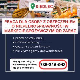 Praca dla os. z orzecz., Dino Polska S.A., Siedlec