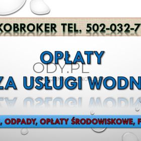 Opłaty za usługi wodne , obliczanie za pobór wód, tel. 502-032-782, cena