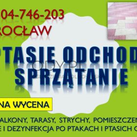 Ptasie odchody sprzątanie, Wrocław, tel. 504-746-203. Czyszczenie balkonu,